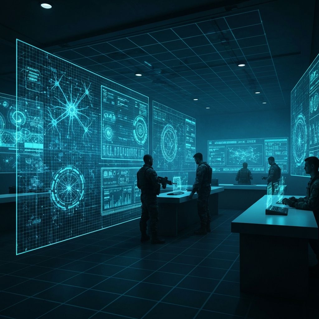 AI warfare technology background